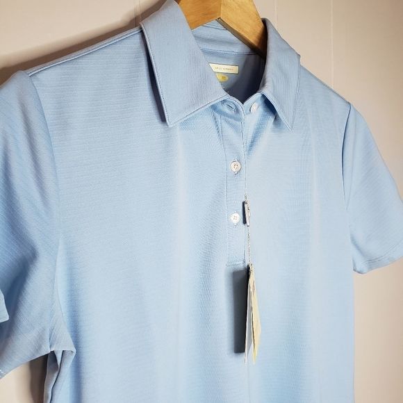 3 for $25 New Greg Norman Woman's Collection Blue Golf Shirt UPF +50 Medium - Picture 2 of 11